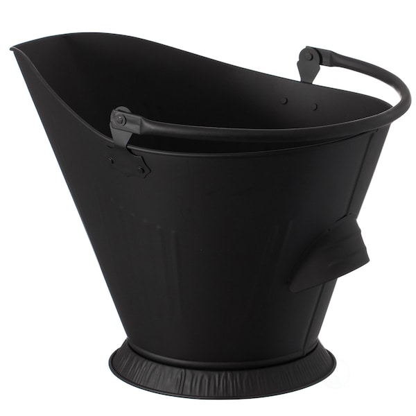 Gardenised Indoor and Outdoor Black Iron Ash Bucket Use for Fire Pit, Wood Burning Stove, Grill QI004555 - main